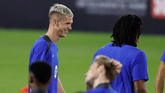 Dani Olmo, entrenando con el FC Barcelona