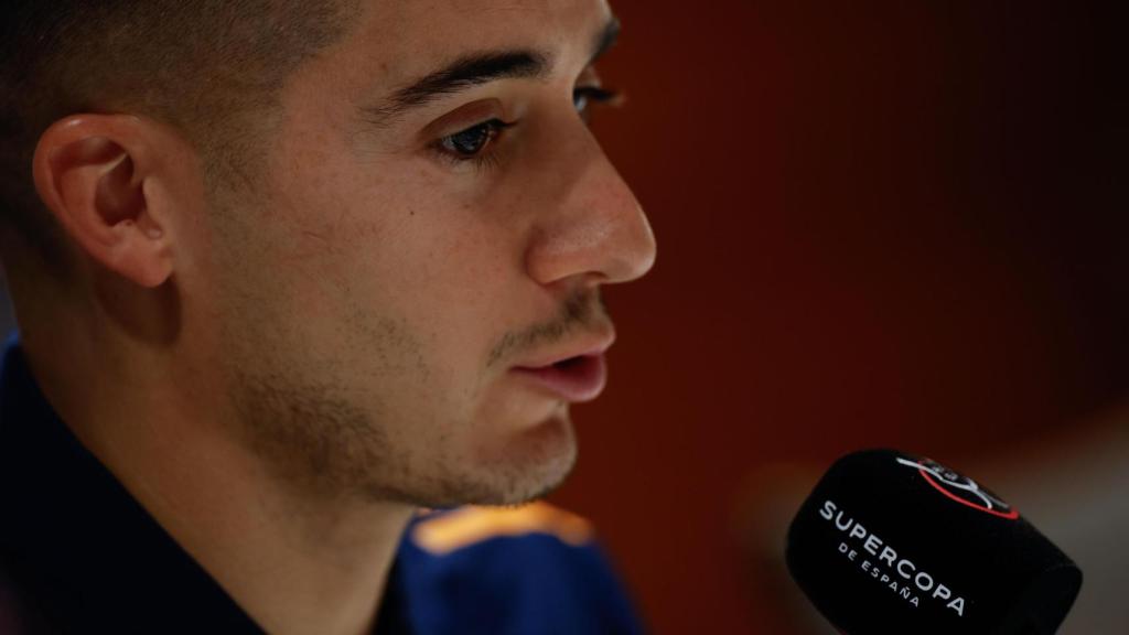 Lucas Vázquez, en la rueda de prensa previa a las semifinales de la Supercopa de España.