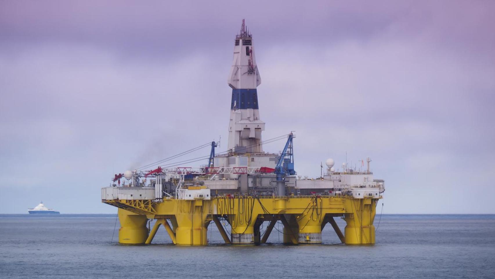 Planta petrolífera en el golfo de México.