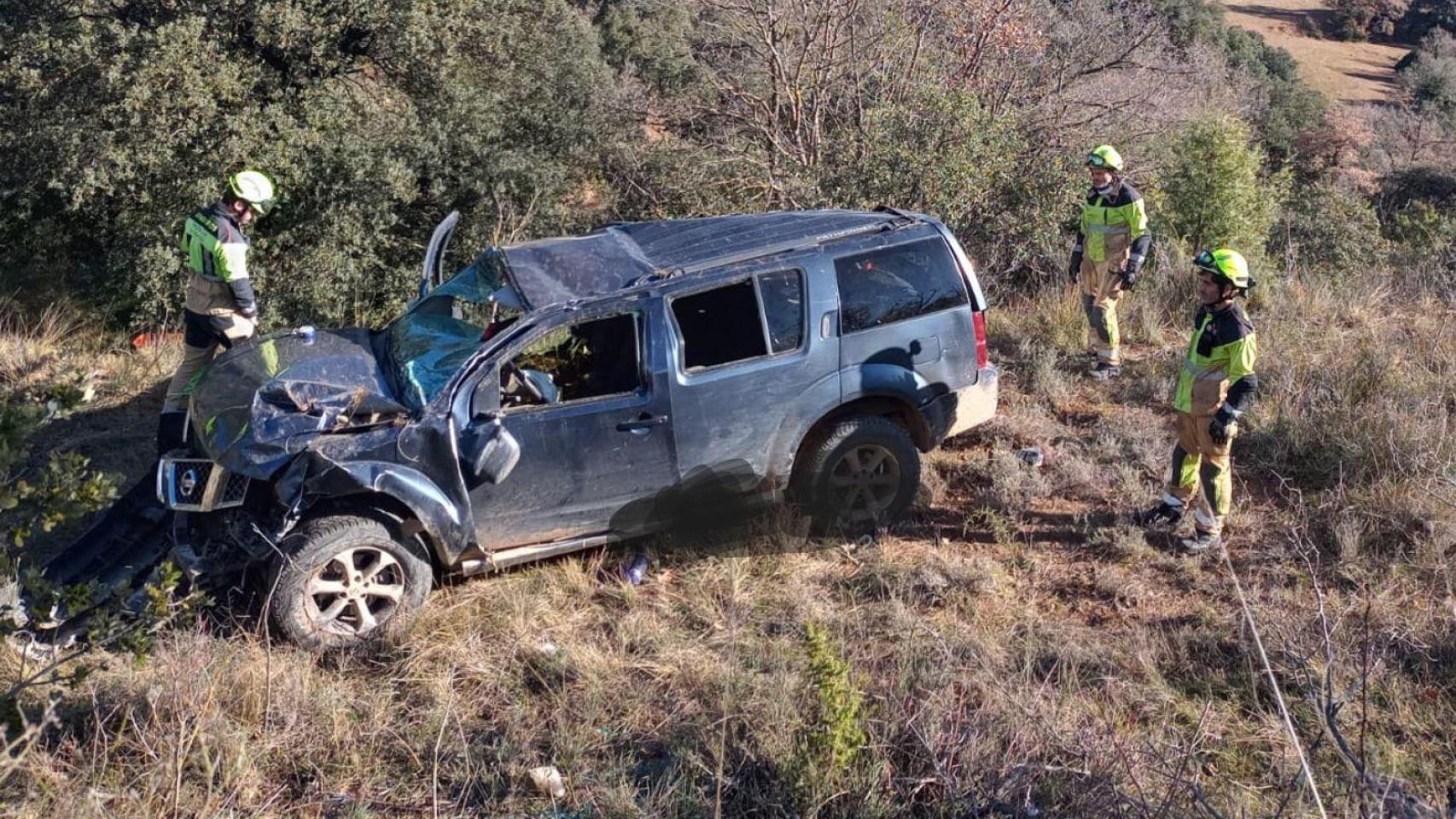 El coche, tras el accidente.