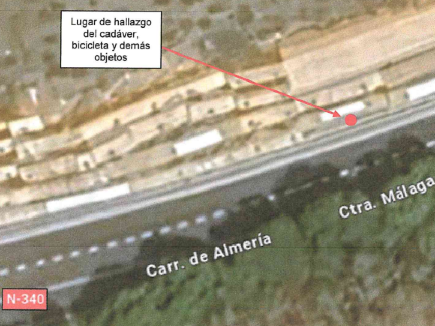 La carretera nacional N-340 donde fue localizado el cuerpo sin vida de Rafael.