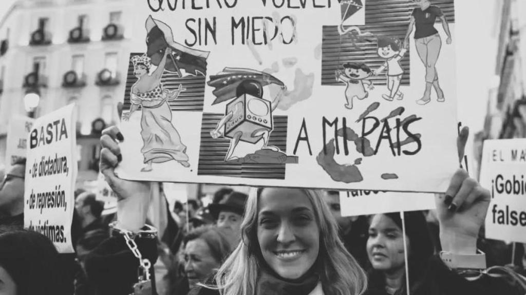 Manifestación contra Maduro este jueves en la Puerta del Sol.