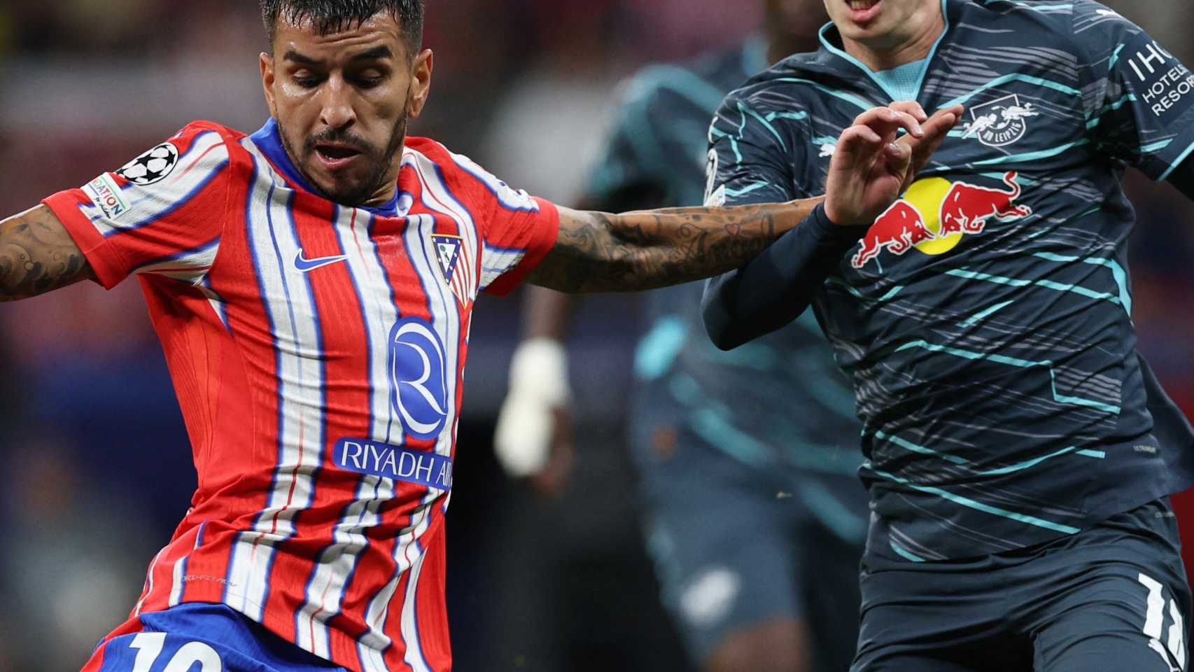 Ángel Correa, durante un partido de Champions ante el RB Leipzig