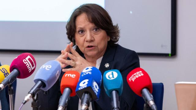 Concha Piqueras, presidenta del Consejo de Enfeemería de Castilla-La Mancha, este jueves en rueda de prensa. Foto: Javier Longobardo.