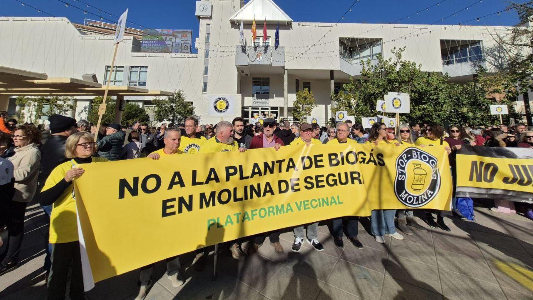 Una fotografía de Podemos Región de Murcia difundiendo una de las protestas contra la planta de biogás de Molina de Segura.