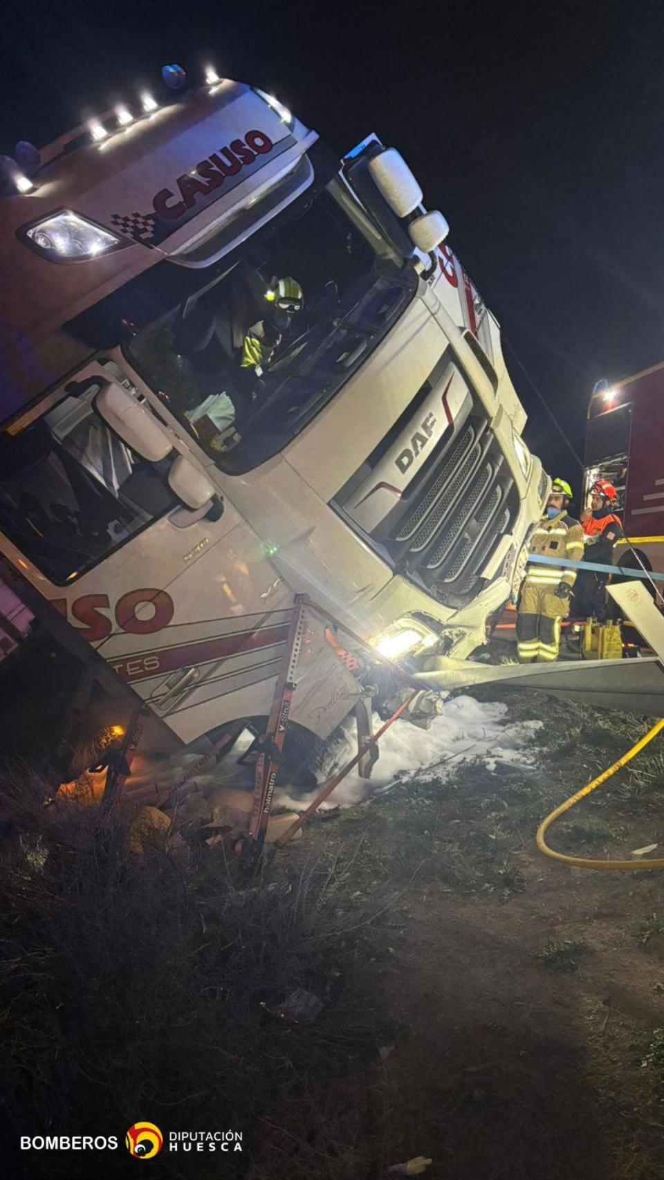 Accidente de tráfico en el que ha resultado fallecido un conductor en la AP-2, en Fraga.