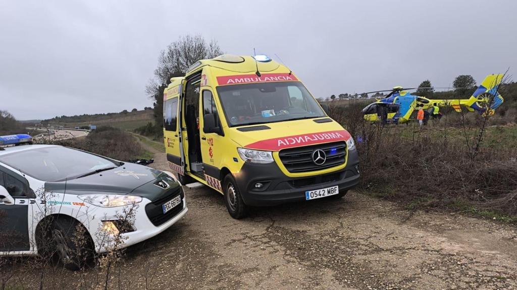 Imagen del accidente producido este viernes en la N-122 a su paso por la provincia de Zamora