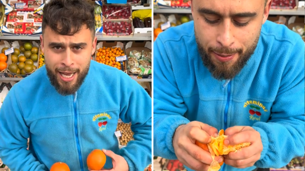 Un frutero español da la clave para diferenciar mandarinas secas y jugosas: Si la palpáis por aquí...