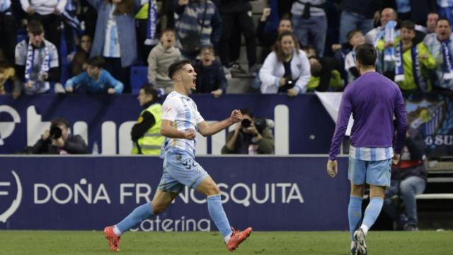 Chupete celebra su contra el Deportivo de La Coruña.