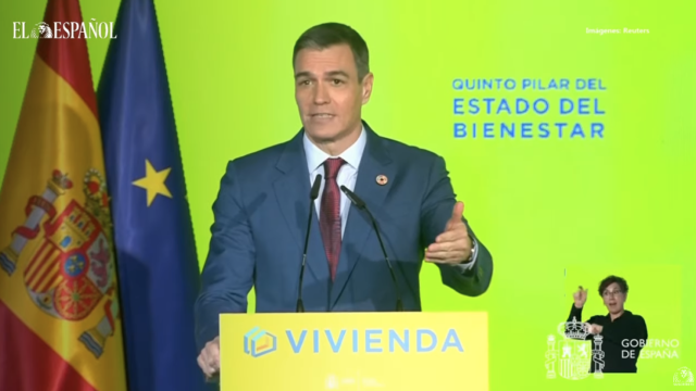 Pedro Sánchez durante su intervención en el foro de la vivienda.