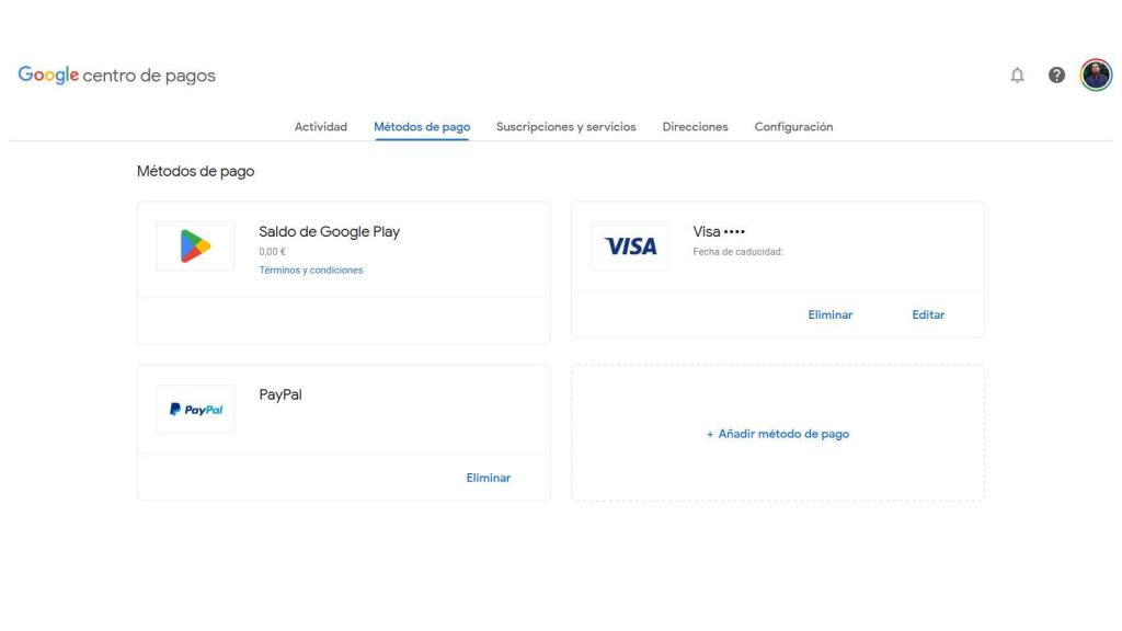 Google payment methods