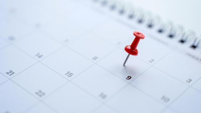 Imagen de archivo de un calendario, en Shutterstock.