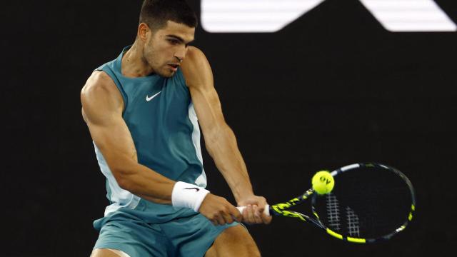 Carlos Alcaraz, durante su debut en el Open de Australia.