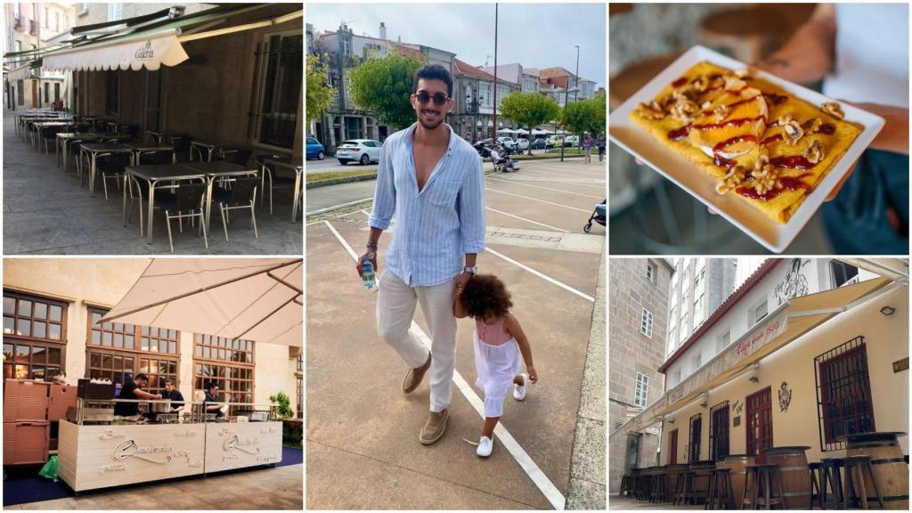 Nacho Carreras paseando con su hija por Baiona y sus recomendaciones gastronómicas