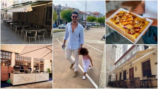 Nacho Carreras paseando con su hija por Baiona y sus recomendaciones gastronómicas