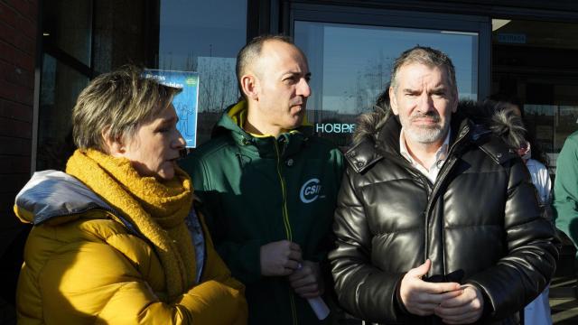 El presidente de CSIF Castilla y León, Benjamín Castro, durante su visita este miércoles a Ponferrada