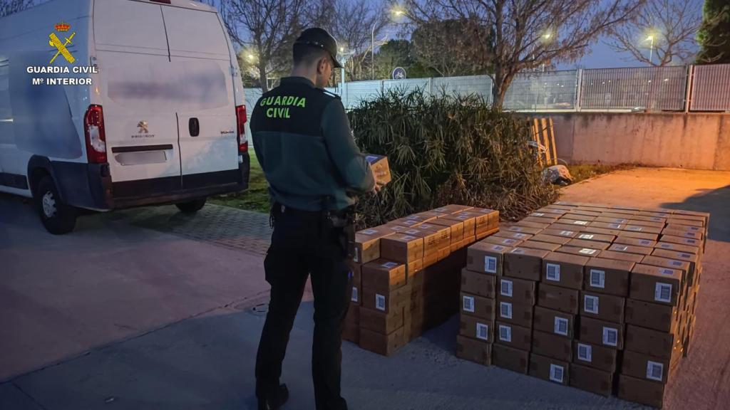 Cajas de electrodomésticos robadas. Foto: Guardia Civil.