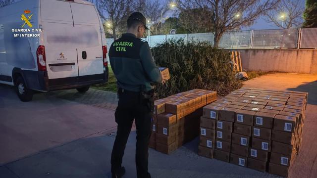 Cajas de electrodomésticos robadas. Foto: Guardia Civil.