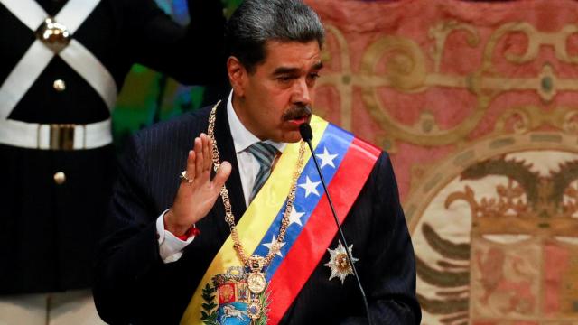 Nicolás Maduro este miércoles en su primer discurso tras investido presidente de Venezuela el pasado 10 de enero.