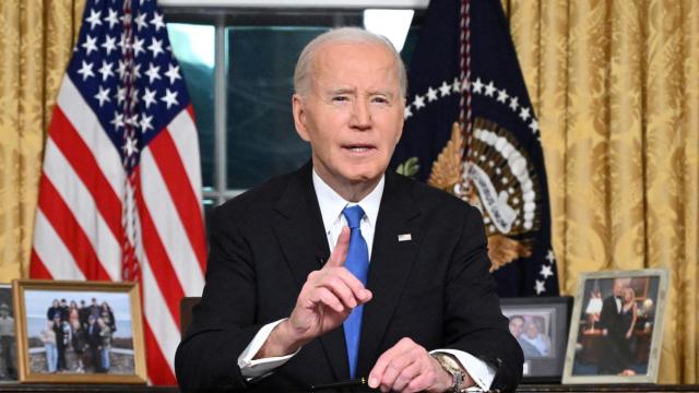 Joe Biden, presidente de Estados Unidos, durante su discurso de despedida de la Casa Blanca.