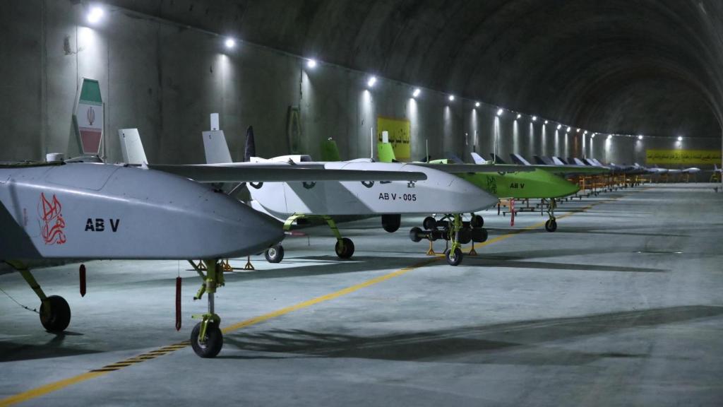 Un depósito de drones en un sitio subterráneo en un lugar no revelado de Irán.