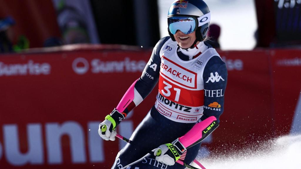 Lindsey Vonn, durante la Copa del Mundo de Esquí Alpino en Saint Moritz, Suiza