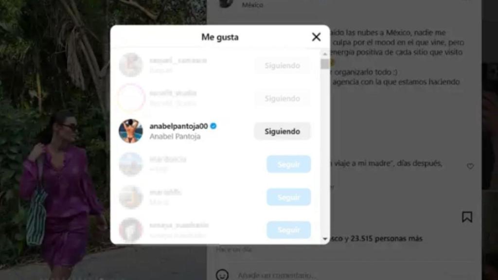 Anabel Pantoja reacciona a una publicación.