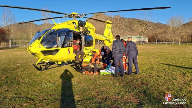 Rescate del piloto de parapente herido