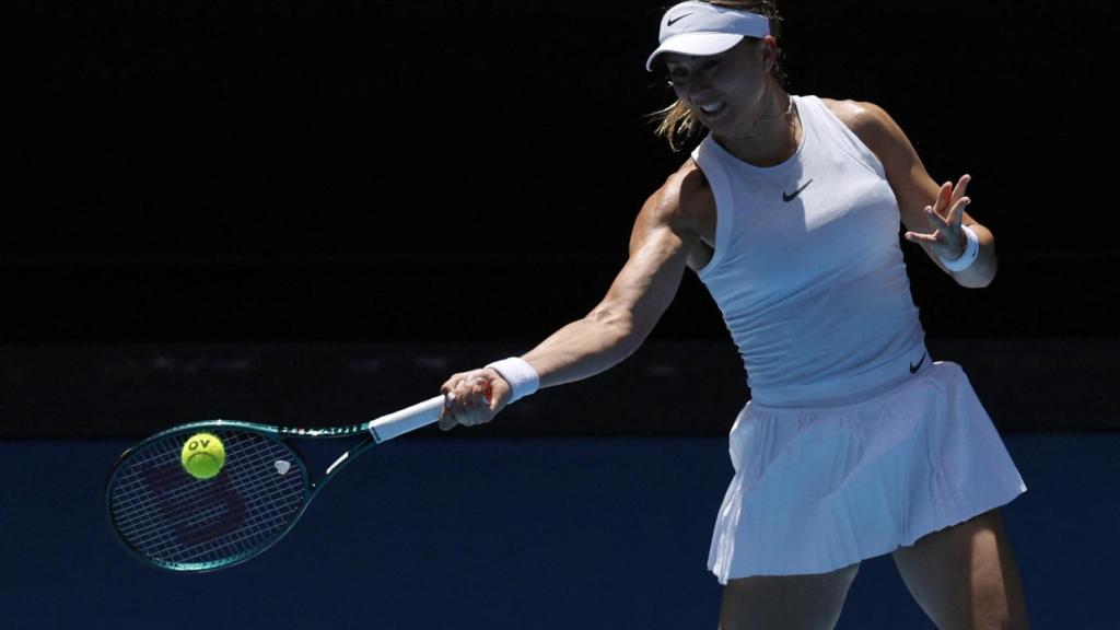 Paula Badosa, durante el partido contra Danilovic en octavos de final del Open de Australia.