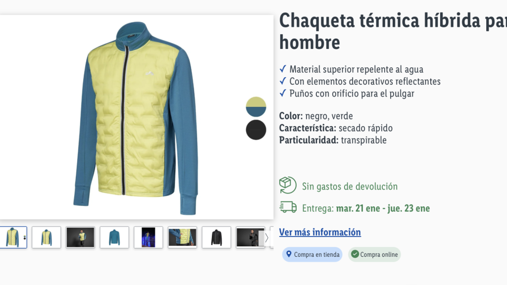 Chaqueta térmica híbrida.