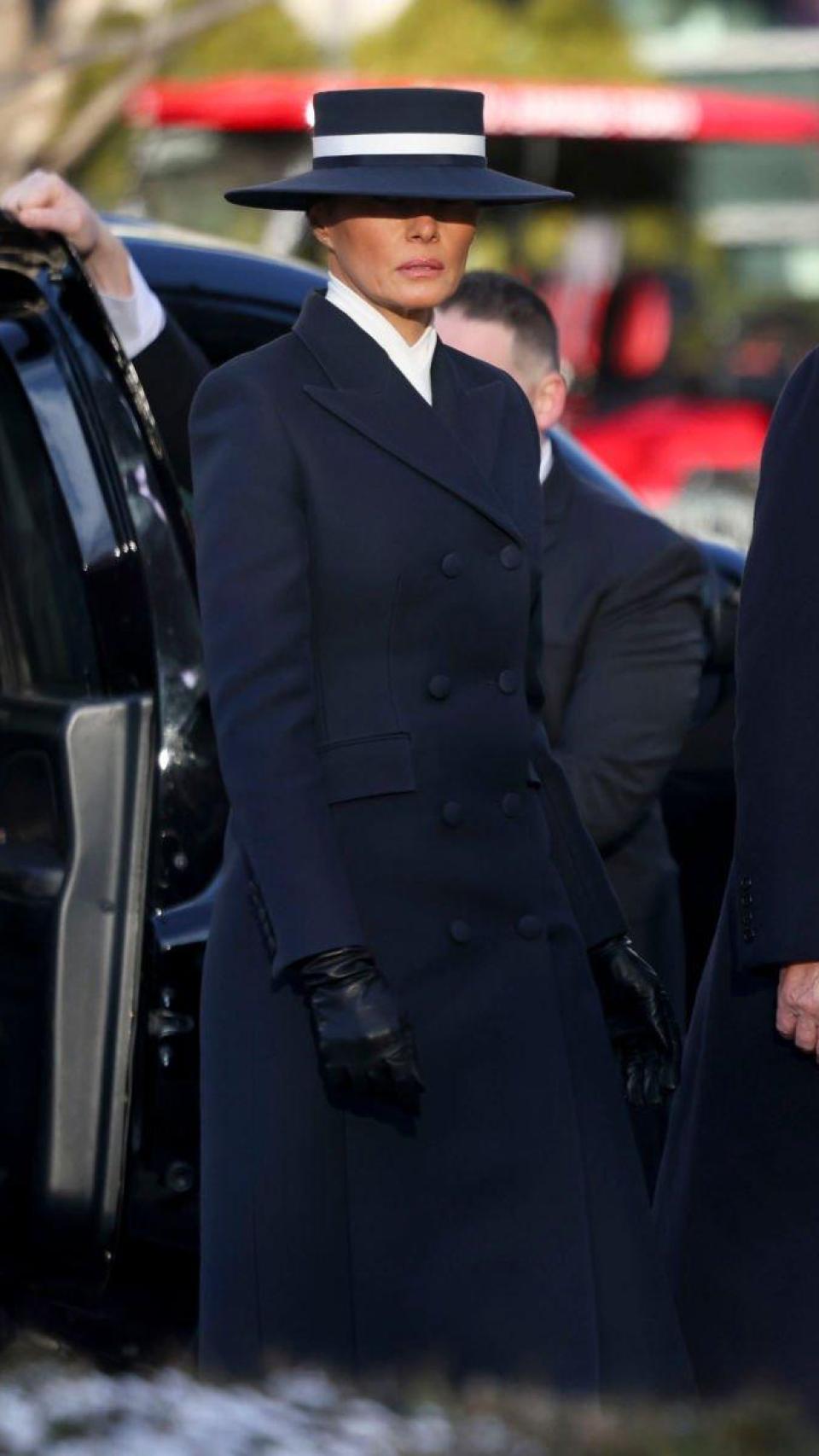 Melania Trump, a su llegada a la capilla St. John's antes de la toma de posesión.