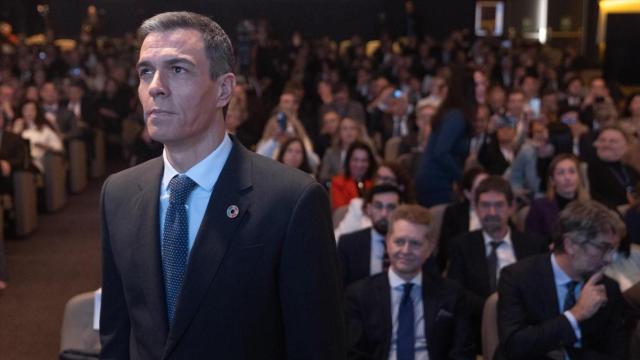 El presidente del Gobierno, Pedro Sánchez, durante el acto 'HispanIA 2040: cómo la inteligencia artificial mejorará nuestro futuro', en la Fundación Ramón Areces en Madrid.