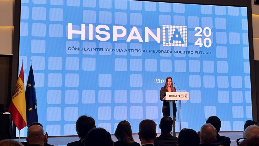 Ana Freire durante su discurso en la presentación de HispanIA 2040.