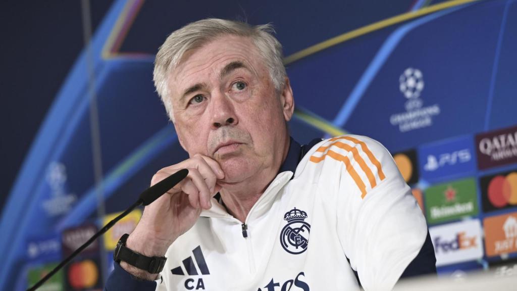 Ancelotti, en rueda de prensa con el Real Madrid