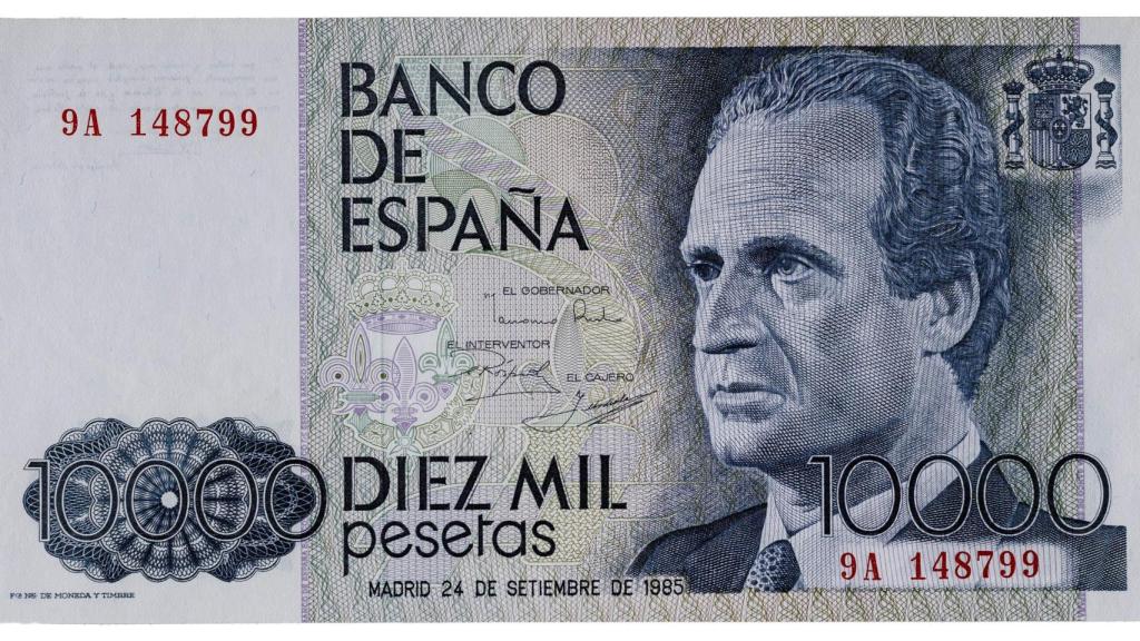 Billete de Juan Carlos I de 10.000 pesetas.