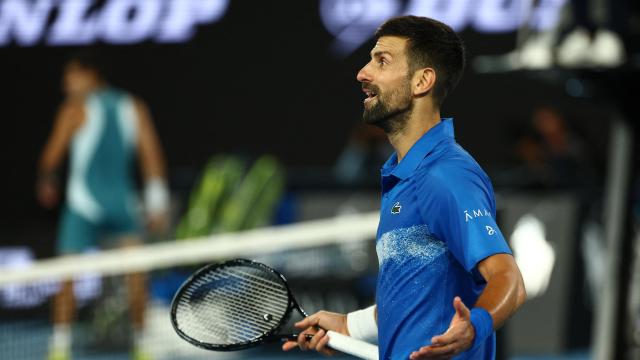 Novak Djokovic, durante su partido contra Carlos Alcaraz en el Open de Australia