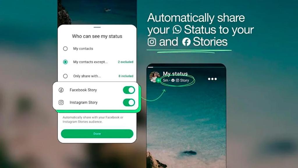 WhatsApp announcement with status updates