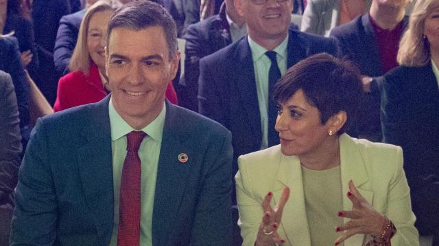 Pedro Sánchez e Isabel Rodríguez, en el acto de presentación de medidas de vivienda.