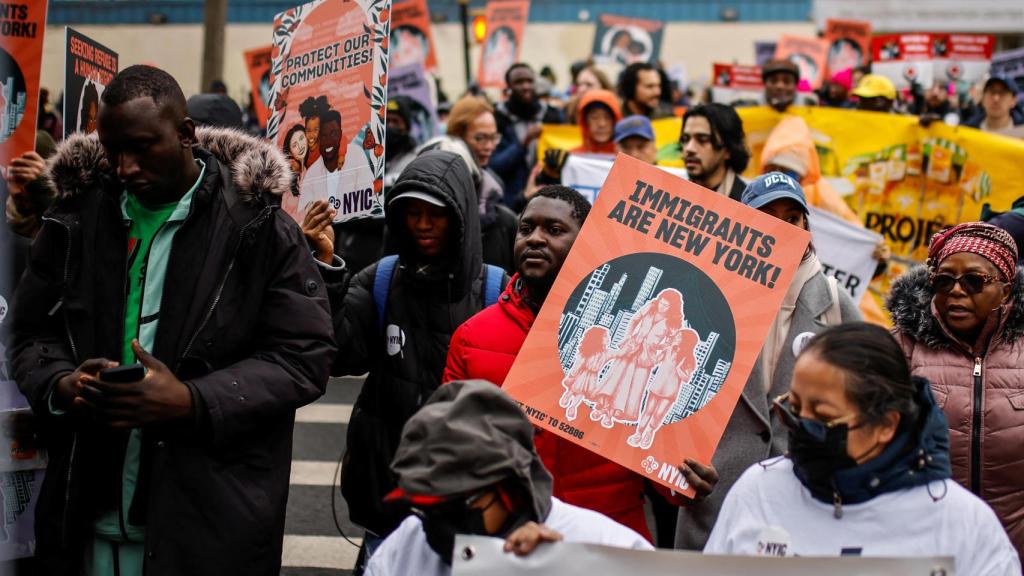 Manifestación contra la política de inmigración de Trump en la ciudad de Nueva York, el pasado sábado.