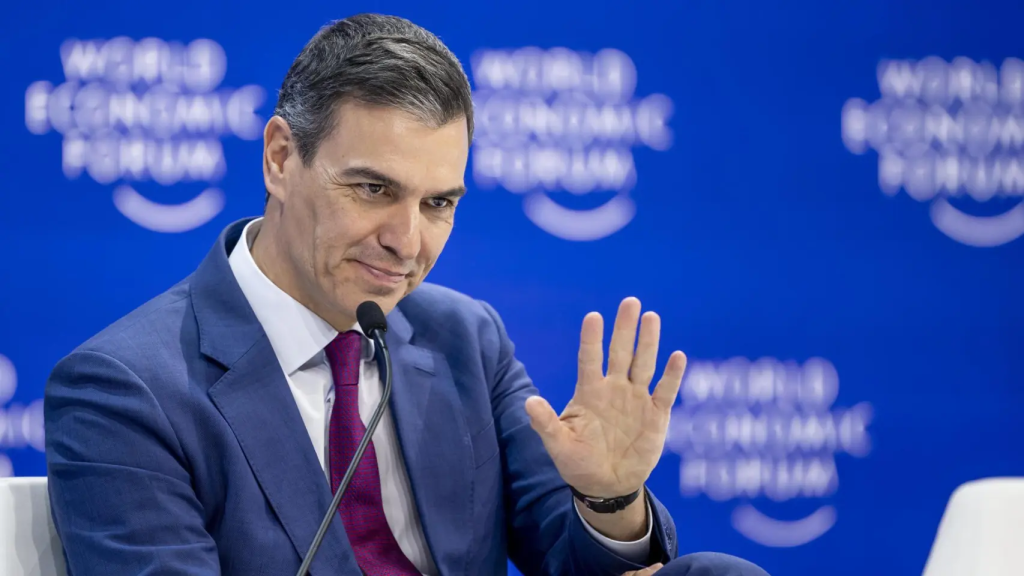 Pedro Sánchez, presidente del Gobierno, en el foro de Davos de 2024.