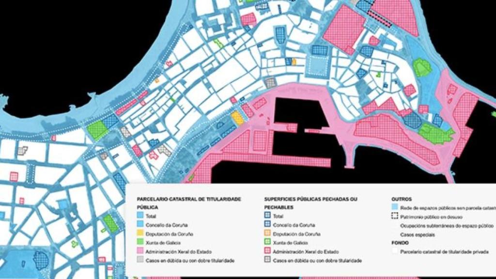 Captura cartográfica recogida en 'A Coruña Pública'.