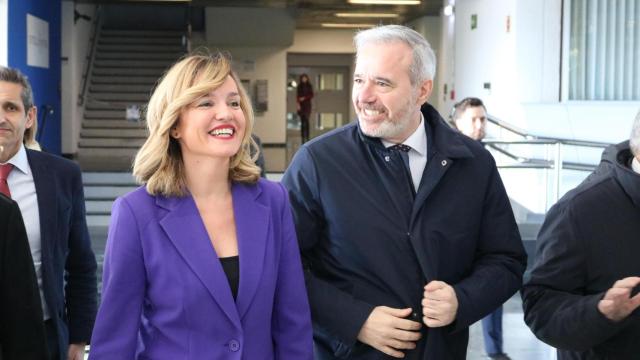 Azcón y Alegría, durante la última visita de la ministra a Zaragoza.