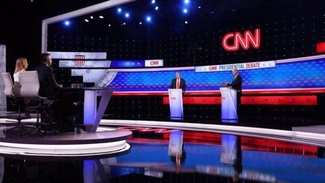 Un debate presidencial entre Donald Trump y Joe Biden emitido en la CNN.