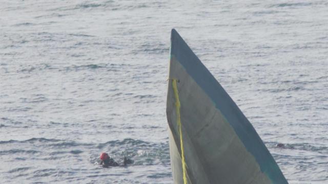 El narcosubmarino encontrado en la Costa da Morte.