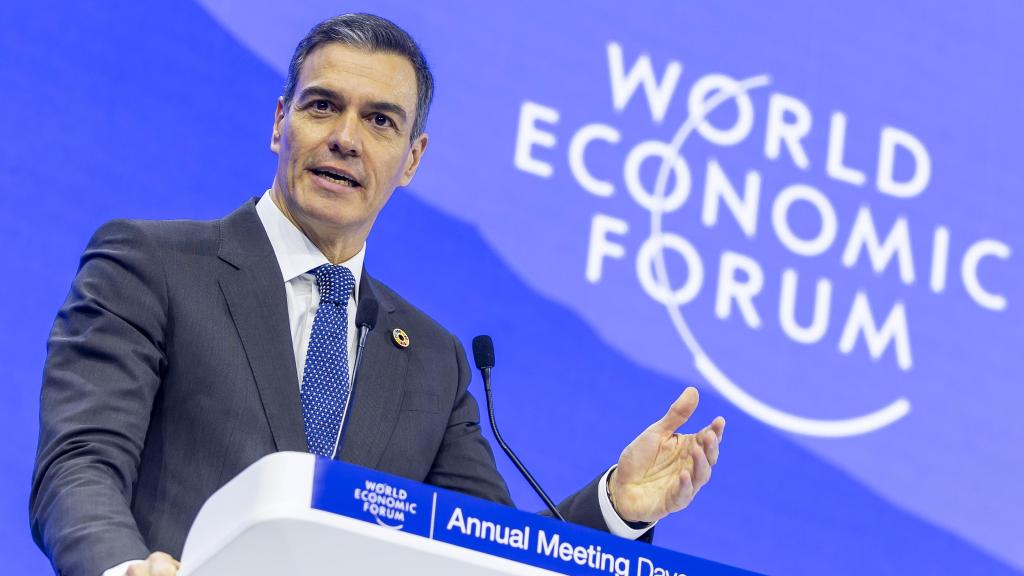 Pedro Sánchez, esta semana durante su discurso en el Foro de Davos.