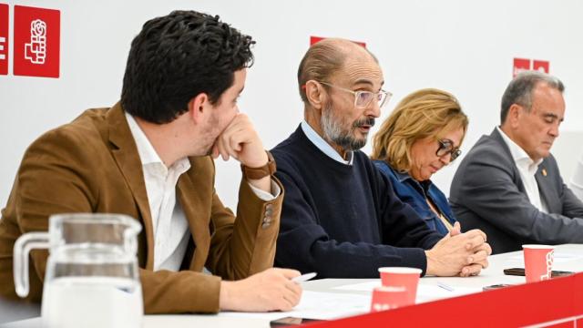 Lambán y Villagrasa, en una de las últimas reuniones de la Ejecutiva del PSOE de Aragón