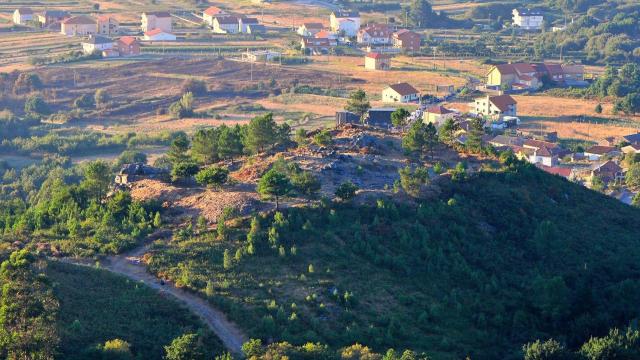 Vista aérea del Castro de Mallou en la parroquia de Santa Comba de Carnota