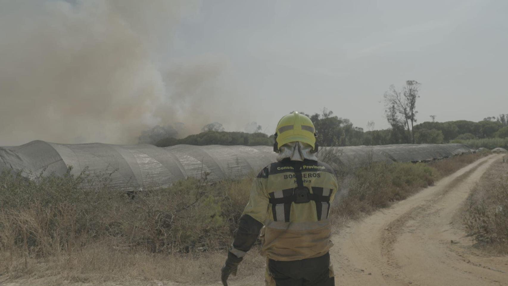 Un muerto en el incendio de una chabola en Lucena del Puerto (Huelva)