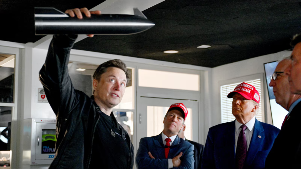 Musk y Trump antes del lanzamiento de Satship