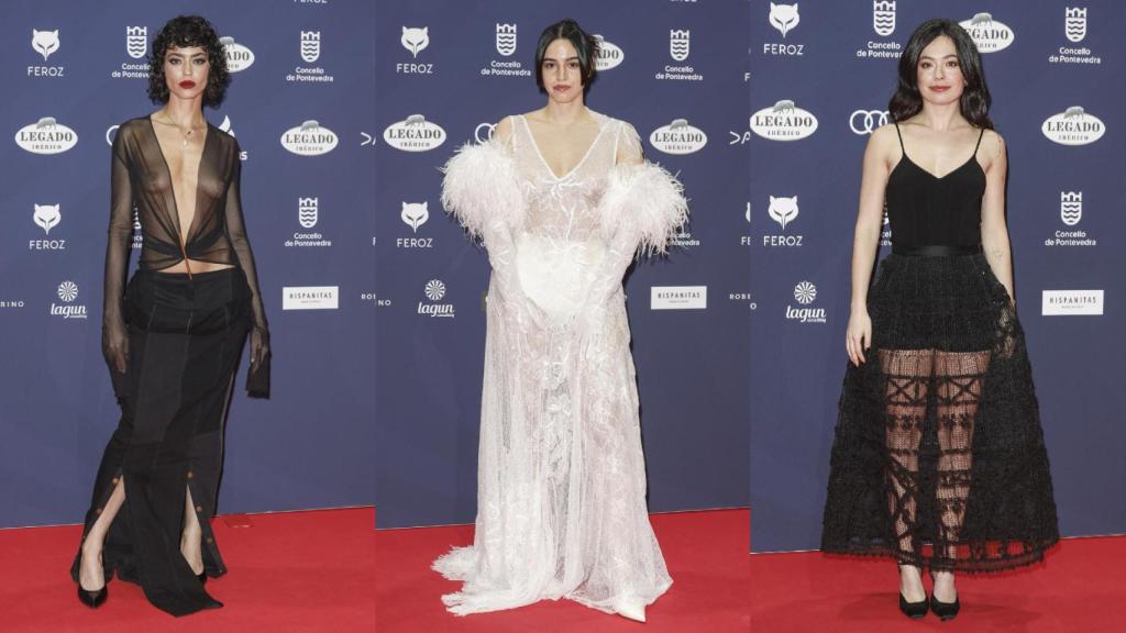 Cecilia Gómez, Maria Arnal y Anna Castillo, en la alfombra roja de los Premios.